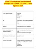 SCRN anatomy Exam Questions and&NewLine;Answers with Verified Solutions &vert; Latest&NewLine;Updated 2026