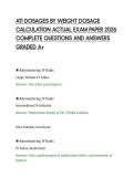ATI DOSAGES BY WEIGHT DOSAGE&NewLine;CALCULATION ACTUAL EXAM PAPER 2026&NewLine;COMPLETE QUESTIONS AND ANSWERS&NewLine;GRADED A&plus;&NewLine;