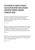 ATI DOSAGES BY WEIGHT DOSAGE&NewLine;CALCULATION REVIEW 2026 UPDATED&NewLine;QUESTIONS VERIFIED ANSWERS&NewLine;COMPLETE GUIDE&NewLine;