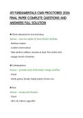 ATI FUNDAMENTALS CMS PROCTORED 2026&NewLine;FINAL PAPER COMPLETE QUESTIONS AND&NewLine;ANSWERS FULL SOLUTION&NewLine;