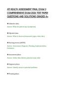 ATI HEALTH ASSESSMENT FINAL EXAM 3&NewLine;COMPREHENSIVE EXAM 2026 TEST PAPER&NewLine;QUESTIONS AND SOLUTIONS GRADED A&plus;