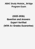 ABAC Study Module Bridge Program Exam &vert; Questions & Verified Answers &vert; Comprehensive ABAC Bridge Program Exam Review Study Guide PDF &vert; 2026