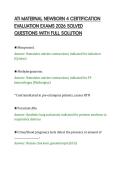 ATI MATERNAL NEWBORN 4 CERTIFICATION&NewLine;EVALUATION EXAMS 2026 SOLVED&NewLine;QUESTIONS WITH FULL SOLUTION