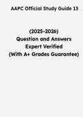 AAPC Official Study Guide 13 &vert; Questions & Verified Answers &vert; Comprehensive AAPC Medical Coding Certification Exam Review Study Guide PDF &vert; 2026