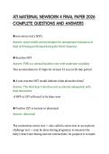 ATI MATERNAL NEWBORN 4 FINAL PAPER 2026&NewLine;COMPLETE QUESTIONS AND ANSWERS&NewLine;
