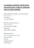 ATI MATERNAL NEWBORN CERTIFICATION&NewLine;EVALUATION 2026 COMPLETE QUESTIONS&NewLine;AND ACCURATE ANSWERS&NewLine;