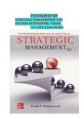 TEST BANK &vert; Strategic Management&comma; 6th Edition &vert; Frank T&period; Rothaermel &vert; ISBN&colon; 978-1266191862 &vert; Complete Chapter Test Bank