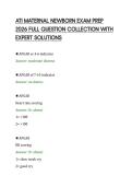 ATI MATERNAL NEWBORN EXAM PREP&NewLine;2026 FULL QUESTION COLLECTION WITH&NewLine;EXPERT SOLUTIONS&NewLine;
