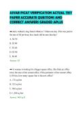 ASVAB PICAT VERIFICATION ACTUAL TEST&NewLine;PAPER ACCURATE QUESTIONS AND&NewLine;CORRECT ANSWERS GRADED APLUS&NewLine;