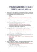 ATI MATERNAL NEWBORN OB EXAM 2&NewLine;VERIFIED Q & A &lpar;2022- 2023&rpar; A&plus;&plus;&NewLine;