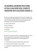 ATI MATERNAL NEWBORN PROCTORED&NewLine;ACTUAL EXAM PAPER 2026 COMPLETE&NewLine;QUESTIONS WITH SOLUTIONS GRADED A&plus;