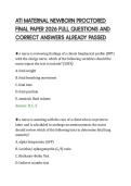 ATI MATERNAL NEWBORN PROCTORED&NewLine;FINAL PAPER 2026 FULL QUESTIONS AND&NewLine;CORRECT ANSWERS ALREADY PASSED&NewLine;