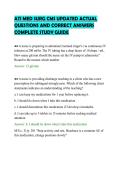 ATI MED SURG CMS UPDATED ACTUAL&NewLine;QUESTIONS AND CORRECT ANSWERS&NewLine;COMPLETE STUDY GUIDE&NewLine;