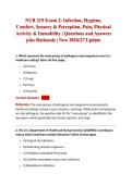 NUR 215 Exam 2&colon; Infection&comma; Hygiene&comma; Comfort&comma; Sensory & Perception&comma; Pain&comma; Physical Activity & Immobility &vert; Questions and Answers plus Rationale &vert; New 2026&sol;27 Update
