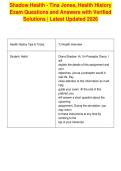 Shadow Health - Tina Jones&comma; Health History&NewLine;Exam Questions and Answers with Verified&NewLine;Solutions &vert; Latest Updated 2026&NewLine;