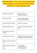 Shadow Health- Tina Jones- Musculoskeletal&NewLine;Exam Questions and Answers with Verified&NewLine;Solutions &vert; Latest Updated 2026