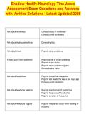 Shadow Health&colon; Neurology Tina Jones&NewLine;Assessment Exam Questions and Answers&NewLine;with Verified Solutions &vert; Latest Updated 2026