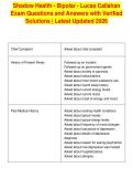 Shadow Health - Tina Jones&comma; Health History&NewLine;Exam Questions and Answers with Verified&NewLine;Solutions &vert; Latest Updated 2026