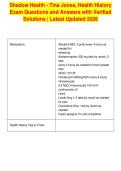 Shadow health comprehensive assessment&NewLine;Tina Jones Exam Questions and Answers&NewLine;with Verified Solutions &vert; Latest Updated 2026