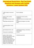 International Social Work - Part Two Exam&NewLine;Questions and Answers with Verified&NewLine;Solutions &vert; Latest Updated 2026&NewLine;