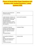 Future of Social Work Exam Questions and&NewLine;Answers with Verified Solutions &vert; Latest&NewLine;Updated 2026