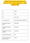 Softball Review Exam Questions and&NewLine;Answers with Verified Solutions &vert; Latest&NewLine;Updated 2026