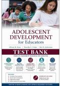 Test Bank for Adolescent Development for Educators&comma; 1st Edition &lpar;Ryan&comma; Urdan & Anderman&comma; 2018&rpar; &vert; All Chapters 1&ndash;12 Covered
