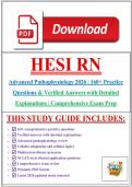 HESI RN Advanced Pathophysiology 2026 &vert; 160&plus; Practice Questions & Verified Answers with Detailed Explanations &vert; Comprehensive Exam Prep