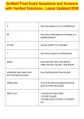 Softball Final Exam Questions and Answers&NewLine;with Verified Solutions &vert; Latest Updated 2026