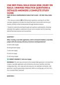 CSE 3901 FINAL RAILS EXAM 2026 &vert; RUBY ON RAILS &vert; VERIFIED PRACTICE QUESTIONS & DETAILED ANSWERS &vert; COMPLETE STUDY GUIDE