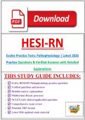 Evolve HESI-RN Practice Tests&colon; Pathophysiology &vert; Latest 2026 Practice Questions & Verified Answers with Detailed Explanations