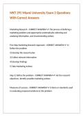 MKT 291 Miami University Exam 2 Questions With Correct Answers