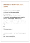 MKT 291 Exam 1 Questions With Correct Answers