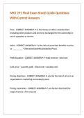 MKT 291 Final Exam Study Guide Questions With Correct Answers 