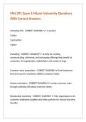Mkt 291 Exam 1 Miami University Questions With Correct Answers