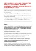 CJE MED SURG I EXAM 2026 &vert; 200 VERIFIED PRACTICE QUESTIONS & DETAILED ANSWERS &vert; COMPLETE MEDICAL-SURGICAL NURSING STUDY GUIDE