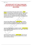 Arthroplasty IOT Final Exam &vert; Comprehensive Orthopedic Technology Study Guide & Practice Questions &vert; Joint Replacement Review &vert; 2026 Updated