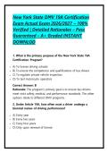 New York State DMV 19A Certification &NewLine;Exam Actual Exam 2026&sol;2027 &ndash; 100&percnt; &NewLine;Verified &vert; Detailed Rationales &ndash; Pass &NewLine;Guaranteed &ndash; A&plus; Graded INSTANT &NewLine;DOWNLOD