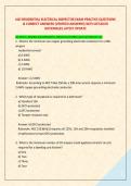 IAEI RESIDENTIAL ELECTRICAL INSPECTOR EXAM PRACTICE QUESTIONS & CORRECT ANSWERS &lpar;VERIFIED ANSWERS&rpar; WITH DETAILED RATIONALES LATEST UPDATE 