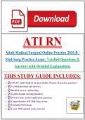 RN Adult Medical Surgical Online Practice 2026 B &vert; ATI Med-Surg Practice Exam &vert; Verified Questions & Answers with Detailed Explanations