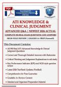 ATI Knowledge & Clinical Judgment Advanced Questions &  Answers 2026 &vert; High-Yield Review &vert; Graded A&plus;