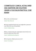 COSMETOLOGY CLINICAL ACTUAL PAPER&NewLine;2026 QUESTIONS AND SOLUTIONS&NewLine;GRADED A PLUS SALON PRACTICAL CORE&NewLine;REVIEW