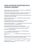 IAHSS ADVANCED QUESTIONS WITH VERIFIED ANSWERS&NewLine;&NewLine;