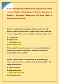 WGU C215 Operations Management Objective Assessment &vert; Latest Update &vert; Comprehensive Practice Questions & Answers &vert; Operations Management OA Study Guide & Exam Preparation PDF