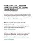 ATI MED SURGE EXAM 3 FINAL PAPER&NewLine;COMPLETE QUESTIONS AND ANSWERS&NewLine;VERIFIED PREPARATION&NewLine;