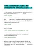 COUN 6722 COMPLETE STUDY SHEET&NewLine;QUESTIONS AND REVIEW SOLUTION PACK