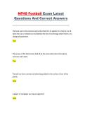 NFHS Football Exam Latest Questions and Correct Answers