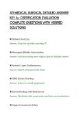 ATI MEDICAL SURGICAL DETAILED ANSWER&NewLine;KEY A&plus; CERTIFICATION EVALUATION&NewLine;COMPLETE QUESTIONS WITH VERIFIED&NewLine;SOLUTIONS&NewLine;