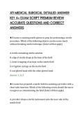 ATI MEDICAL SURGICAL DETAILED ANSWER&NewLine;KEY A&plus; EXAM SCRIPT PREMIUM REVIEW&NewLine;ACCURATE QUESTIONS AND CORRECT&NewLine;ANSWERS&NewLine;