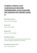 ATI MEDICAL SURGICAL EXAM&NewLine;CARDIOVASCULAR ENDOCRINE&NewLine;GASTROINTESTINAL ACTUAL EXAM PAPER&NewLine;2026 QUESTIONS WITH ANSWERS GRADED&NewLine;A&plus;&NewLine;